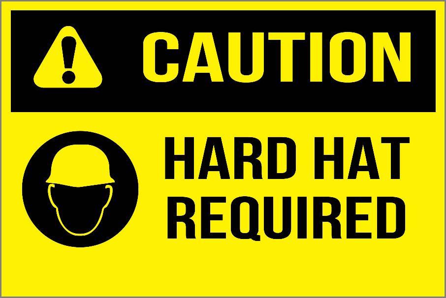 Caution Hard Hat Required Sign